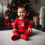 my first christmas little rabbit red cotton babygrow,my  1st xmas personalised infant sleepsuit  keepsake