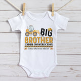 Big Brother Tshirt - older Brother Shirt - Big Brother under construction - digger tee, Bodysuit - Pregnancy Announcement