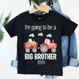Big Brother farm tractor Tshirt, older Brother, Pregnancy Announcement shirt or older sibling gift, Big Brother to be tee
