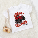 Heart crusher valentines day funny toddler tshirt, monster truck valentine's shirt , cute valentine