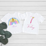 Unicorn rainbow Personalised Birthday T-shirt