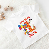 personalised circus themed birthday T-shirt