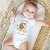 Personalised First Father's Babygrow - Super Soft Cotton Daddy Lion Cub bodysuit, 1st Father's day gift for daddy