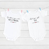 Twins / Baby Unisex Vest, Bodysuit, Pregnancy announcement, gift for a new baby, or baby shower set of 2