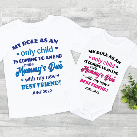 big sister/ big brother only child expiring  T-Shirt, big sister to be tee, big brother to be childrens tee