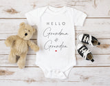 Hello Grandma and Grandpa Baby bodysuit - Grandparents pregnancy Announcement bodysuit   Nanny & Granddad Baby bodysuit