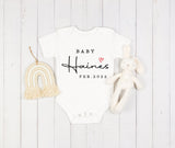 Personalised PREGNANCY Announcement Baby bodysuit - baby Announcement Baby bodysuit, Modern Announcement babygrow, Baby Name baby-grow