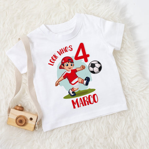 personalised football Tshirt Boy's soccer T shirt football themed Tee Your Team colours  birthday tee Any age