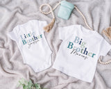 Big brother shirt, little brother baby grow, Cute Siblings childrens personalised Tees,  baby bodysuit  matching brothers tshirts