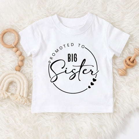 Promoted to Big Sister  Tshirt, Baby bodysuit, Big sister shirt, minamalist modern design, pregnancy reveal