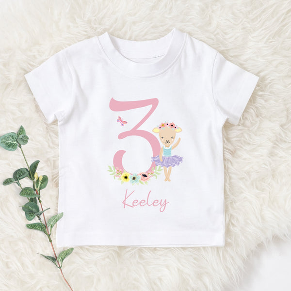 Personalised Birthday Toddler Girl Shirt Custom Birthday Toddler Shirt Personalised Name  Birthday Girl Kids Tee