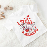 I steal hearts Valentine Shirt Funny Valentine Kids dinosaur tshirt or bodysuit